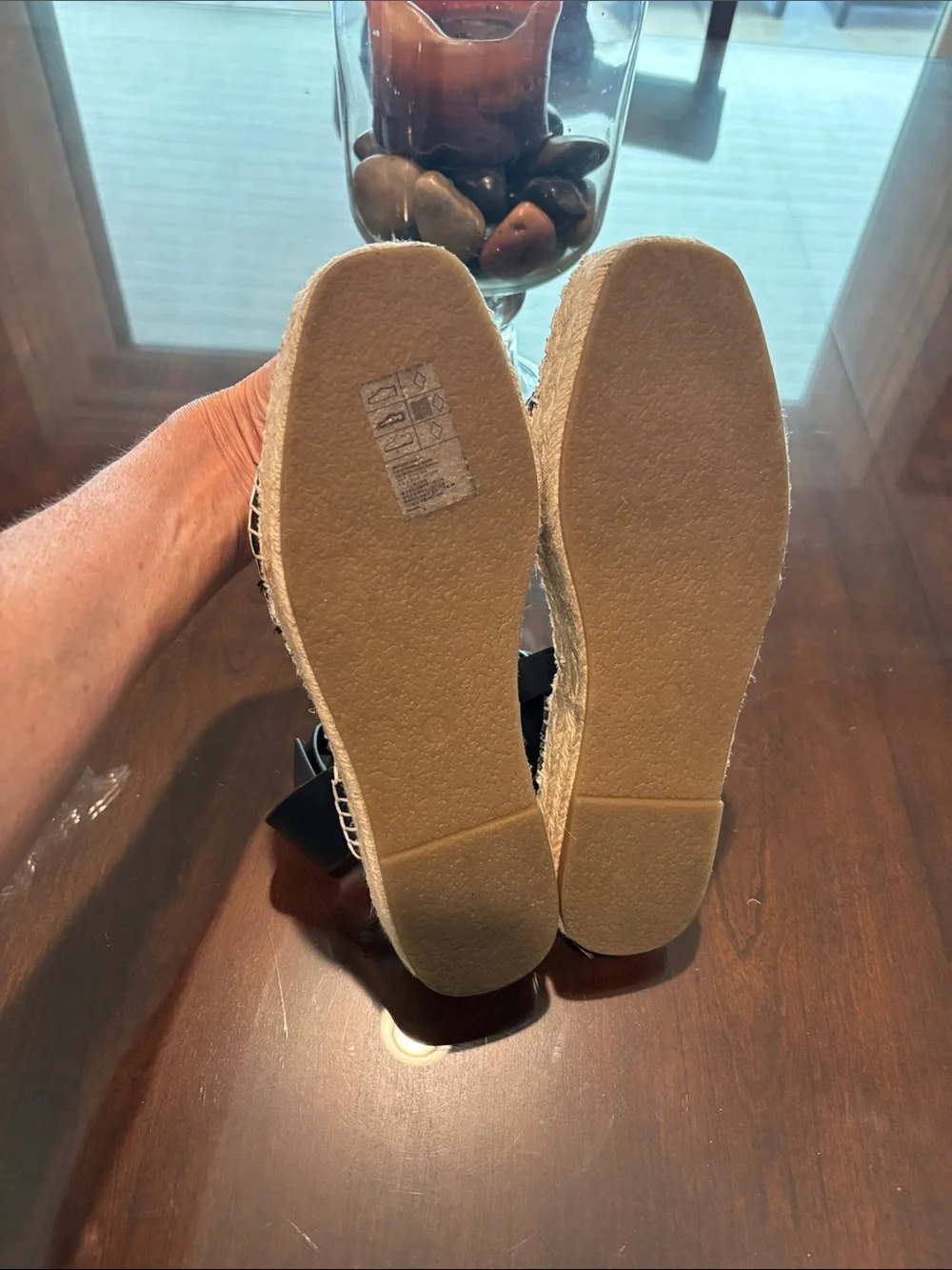 H&M Black Braided Espadrille Ankle-Strap Sandals